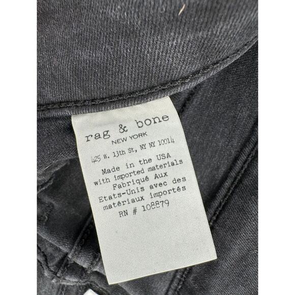 Rag & Bone Jeggings Size 26 High Rise Denim Leggings Black Grunge Goth P… - Picture 8 of 16